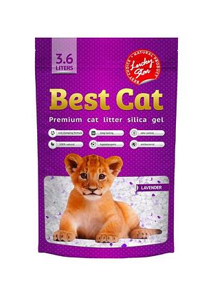 Силикагелевый наполнитель best cat purple lawender для туалета котов 3.6 л