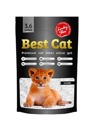 Силикагелевый наполнитель best cat white для туалета котов 3.6 л