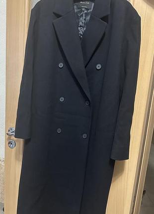 Пальто чорне massimo dutti