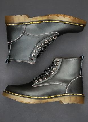 Dr. martens Leopard 101 smooth black хутро pir черевики мартинсы післяплата купити