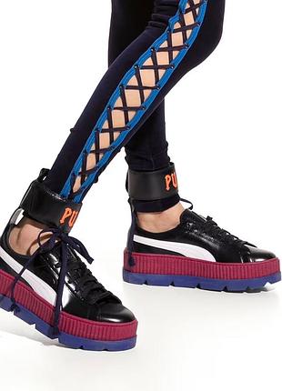 Жіночі шкіряні кросівки на платформі puma fenty by rihanna