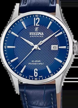 Часы мужские festina classics swiss made f20007/6 оригинал в коробке фестина