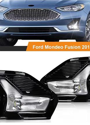 Противотуманные фары на ford mondeo / ford fusion 2019-2020 дневные ходовые огни + накладки (решетки) птф дхо