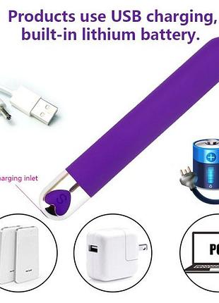 Мощный вибратор long bullet usb 18+ 6