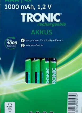 Аккумуляторные батарейки tronic nimh aaa hr03 4 штуки