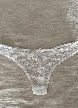 Matalan восхитительные кружевные трусики (стринги) как новые размер 42/xl высота - 20 см полуобхват - 37 см ( тянется до 55
