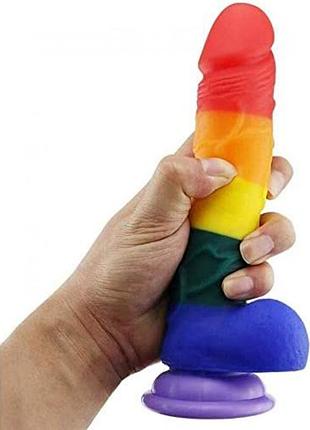 Фаллоимитатор на присоске rainbow 4