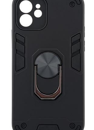Чохол armored ring для apple iphone 12 протиударний з підставкою кільце чорний