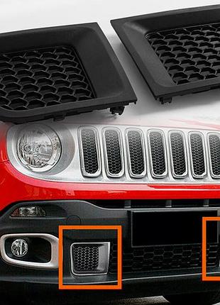 Jeep renegade решітки переднього бампера нижні для джип ренегейд 2016 2017