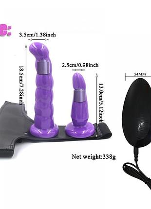 Двойной страпон с вибрацией delight strap-on 2