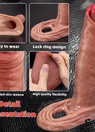 Насадка удлинитель на пенис realistic extender s size 18+ 6