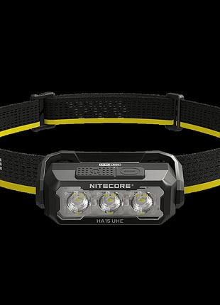 Ультралегкий налобный фонарь nitecore ha15 uhe (400лм, 80м, 1 батарейка duracell аа в комплекте)