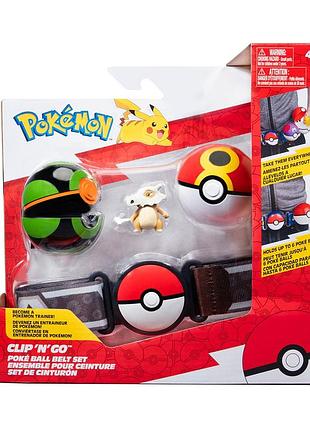 Ігровой набір pokemon w15 - пояс з покеболами кубон