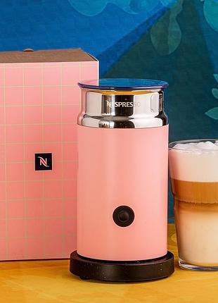 Вспениватель молока nespresso aeroccino 3 розовый, капучинатор для горячей и холодной пены
