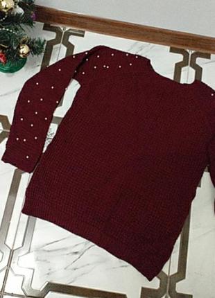 Пуловер с бусинами1 фото
