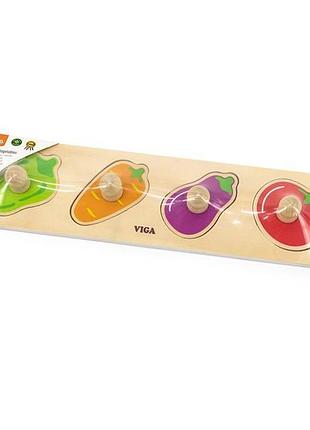 Дерев'яна рамка-вкладиш viga toys овочі (44532)