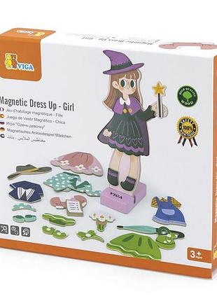 Магнітна гра viga toys вдягни дівчинку (44635)