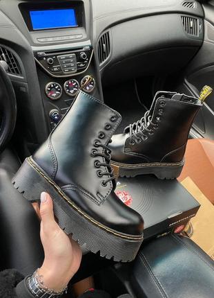 Dr. martens jadon black fur 🆕шикарные ботинки доктор мартинс🆕купить наложенный платёж9 фото