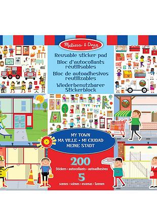 Melissa & doug: набор многоразовых наклеек 'мое город'