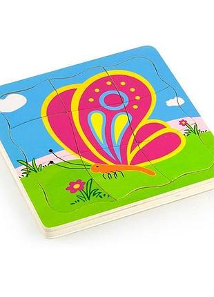 Дерев'яний багатошаровий пазл метелик (59517vg)