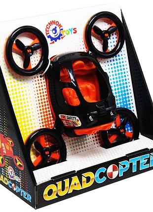Іграшкова машинка квадрокоптер чорна пластикова з пропелерами technok toys