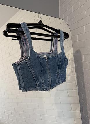 Джинсовий топ на блискавці колаборація lee та h&m