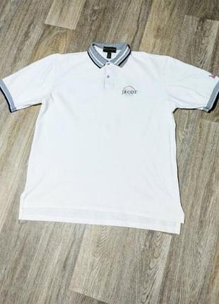 Мужская белая футболка / поло / country casuals / мужская одежда / чоловічий одяг /