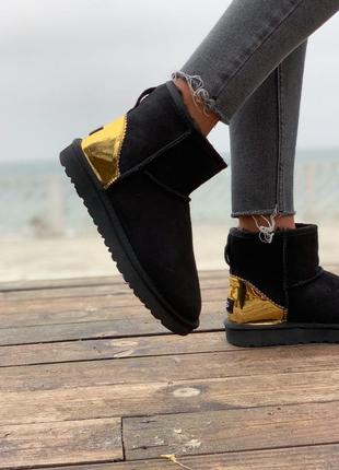 Ugg lux black gold, угги жіночі