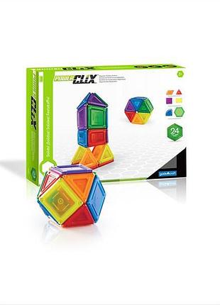 Магнітний конструктор guidecraft powerclix solids, 24 деталі (g9420)