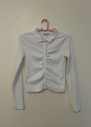 Кофтинка укорочена нарядна zara біла s-m