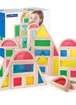 Кубики guidecraft block play велика веселка, 14 см, 30 шт. (g3016)