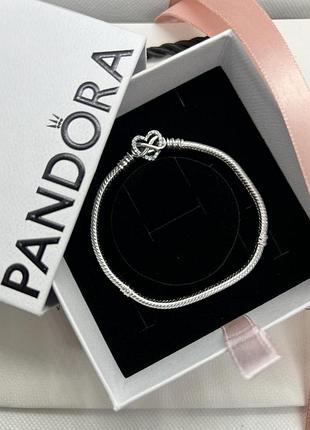Серебряный браслет пандора "моментс" pandora s925 розмір 20см пандора подарок для женщин (с коробкой)
