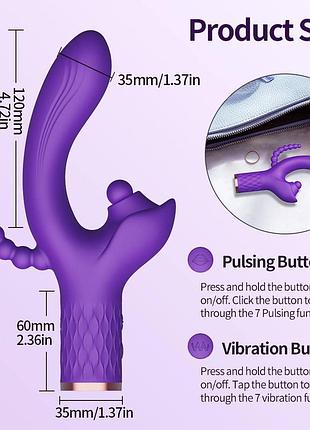 Вібратор кролик — patty, 7 vibration functions, 7 ball tappping, usb 7