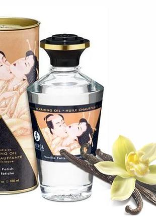 Разогревающее массажное масло shunga aphrodisiac warming oil- vanilla fetish (100 мл)