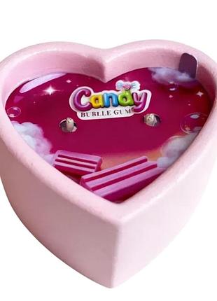 Массажная свеча с ароматом жвачки candy bubble gum в форме сердца, 70 мл