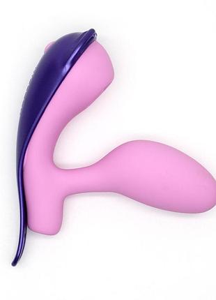 Вибратор под одежду с виброяйцом kisstoy viosecret pro, с пульсацией для клитора, трусики-стрепы в комплекте 3