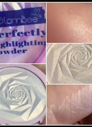 Glambee perfectly highlighting powder хайлайтер для обличчя