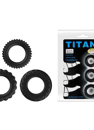 Эрекционные кольца набор - titan cock ring set blue 2