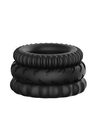Эрекционные кольца набор - titan cock ring set blue 4