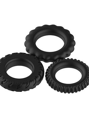 Эрекционные кольца набор - titan cock ring set blue 5