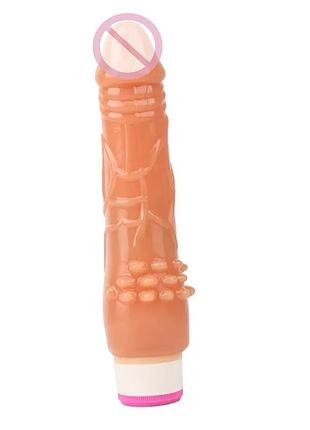 Вібратор реалістичний, рельєфний chisa basic luv theory beginner rider, бежевий 6