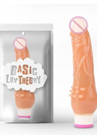 Вібратор реалістичний, рельєфний chisa basic luv theory beginner rider, бежевий 8