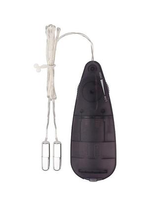Міні-вібропулі сріблясті chisa hi-basic mini twins bullet з чорним дротовим пультом 3