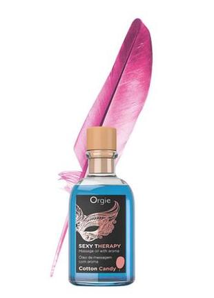 Набор для массажа orgie – sexy therapy cotton candy (100 мл), разогревающее масло + перышко