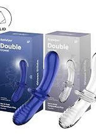 Стеклянный дилдо satisfyer double crystal (light blue) 5
