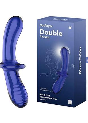 Стеклянный дилдо satisfyer double crystal (light blue) 9