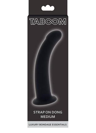 Фалоїмітатор страпон taboom strap-on dong medium чорного кольору, 14 см х 3.3 см 4
