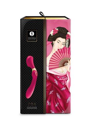 Вібратор двусторонній shunga zoa raspberry 9
