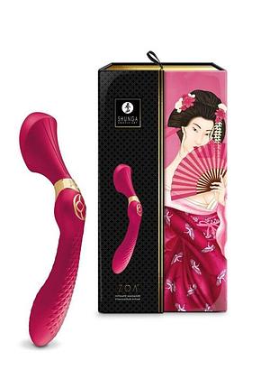 Вібратор двусторонній shunga zoa raspberry 10
