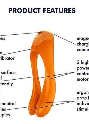 Вибратор на палец satisfyer candy cane orange 8